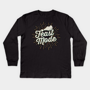 Feast Mode Retro Kids Long Sleeve T-Shirt